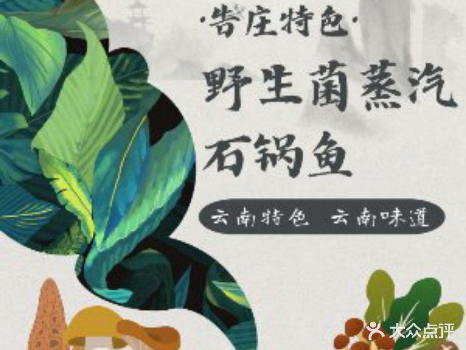 告庄特色野生菌蒸汽石锅鱼石锅鸡