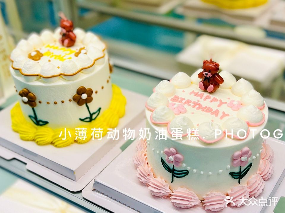 小薄荷动物奶油生日蛋糕(高新店)
