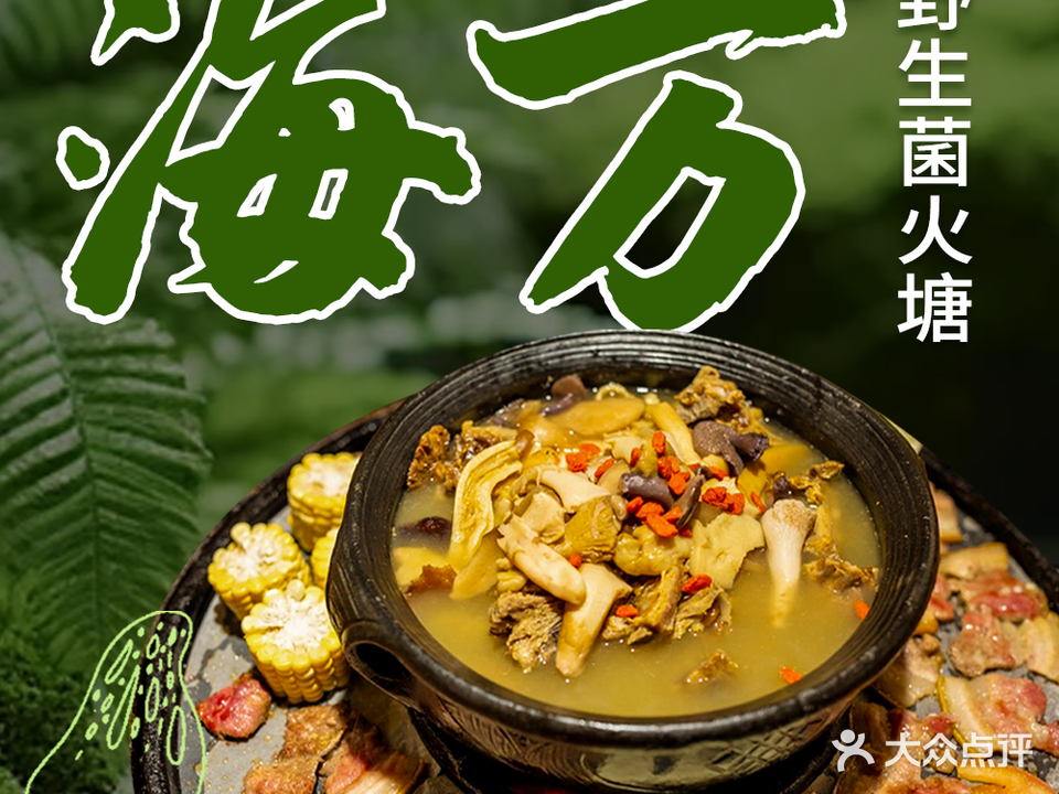 海万海景餐厅·野生菌·腊排骨·牦牛肉汤锅